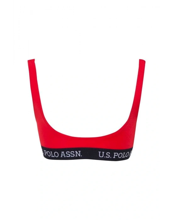 Kadın Kırmızı U Yaka Bralet Bikini Üst