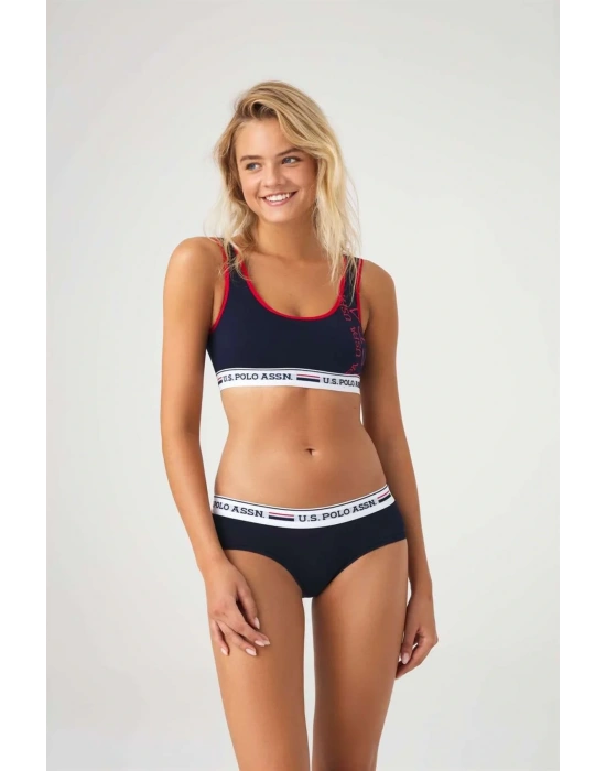 Kadın Lacivert Büstiyer Şort Takım