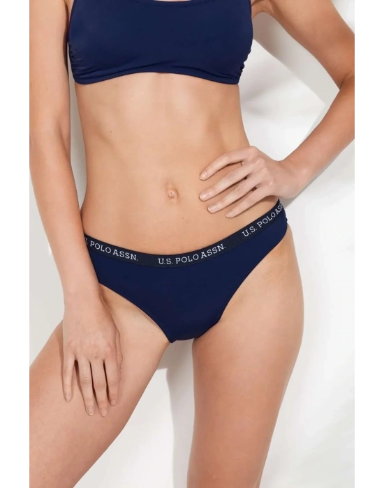 Kadın Lacivert Kalın Kenarlı Lastikli Bikini Alt