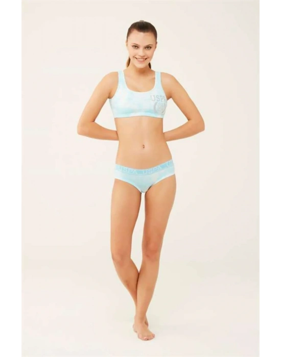 Kadın Lisanslı Mavi Büstiyer Şort Takım