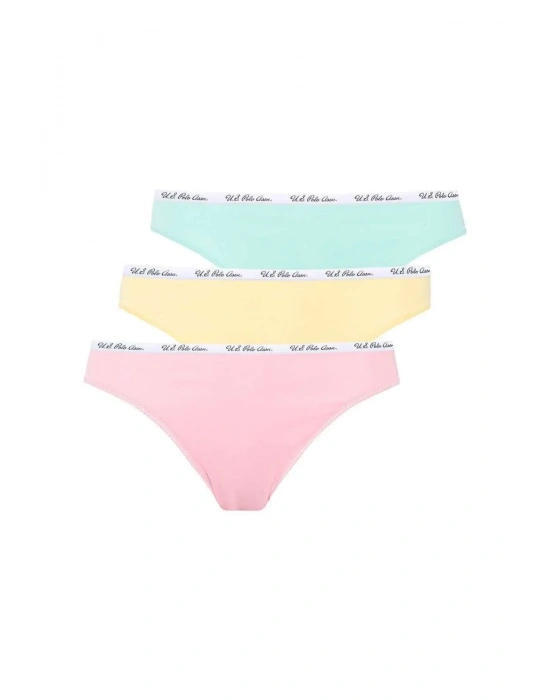 Kadın Mint - Sarı - Pembe 3 Lü Tanga 66274