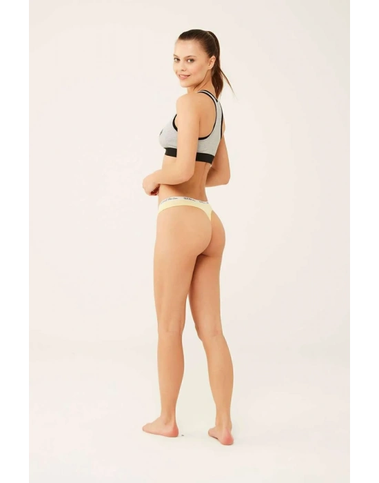 Kadın Mint - Sarı - Pembe 3 Lü Tanga 66274