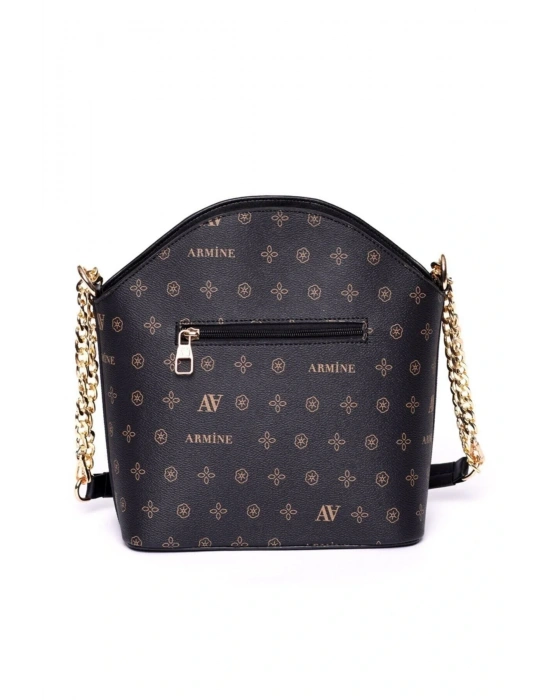 Kadın Omuz Çanta Klasik 102 Siyah Baskılı