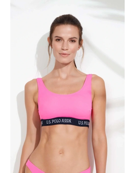 Kadın Pembe U Yaka Bralet Bikini Üstü