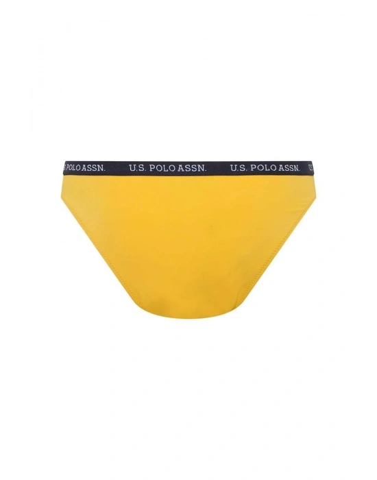 Kadın Sarı Kalın Kenarlı Lastikli Bikini Alt