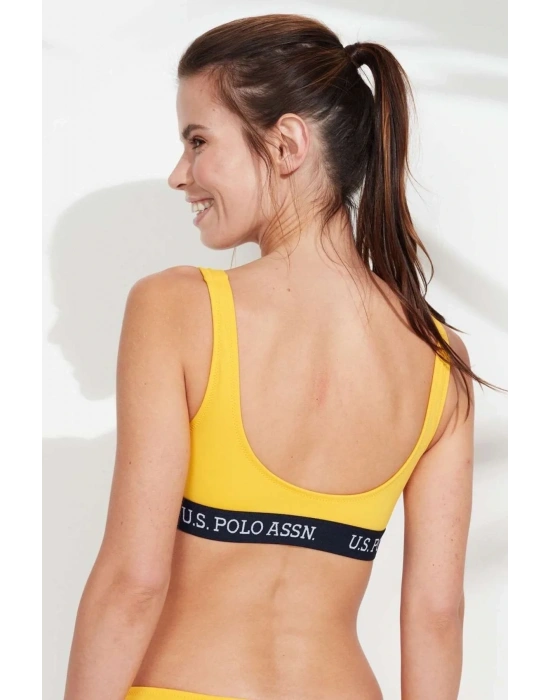 Kadın Sarı U Yaka Bralet Bikini Üst