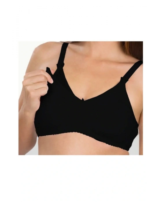 Kadın Siyah Modal Kumaş Emzirme Sütyeni 2236