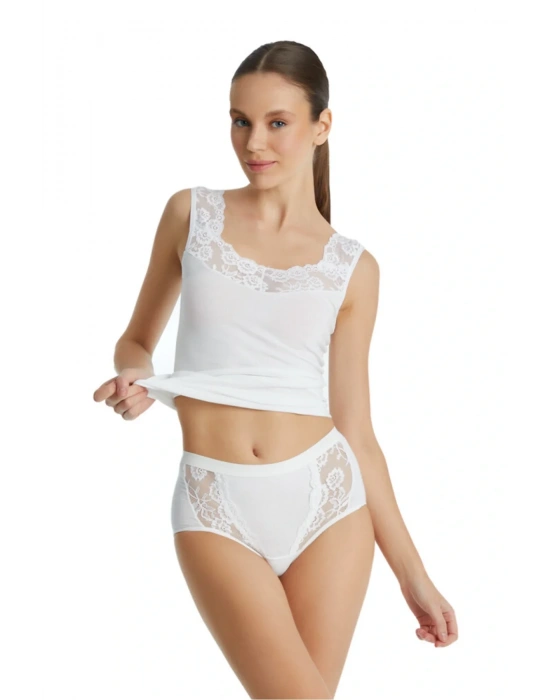 Kadın Slip Külot Dantelli Private 1316 - Krem