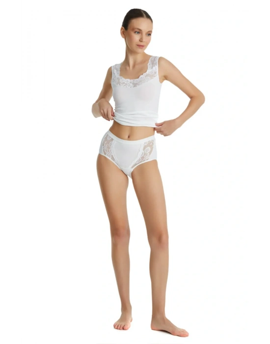 Kadın Slip Külot Dantelli Private 1316 - Krem