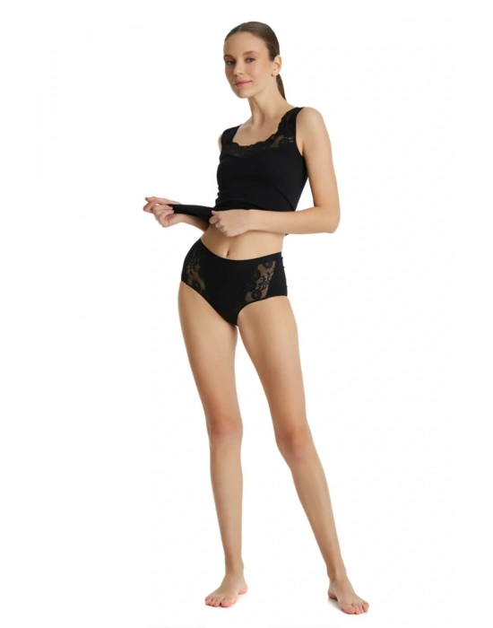 Kadın Slip Külot Dantelli Private 1316 - Siyah