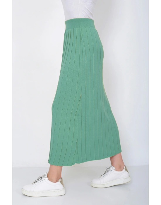 Kadın Triko Etek Oversize Mint Yeşili