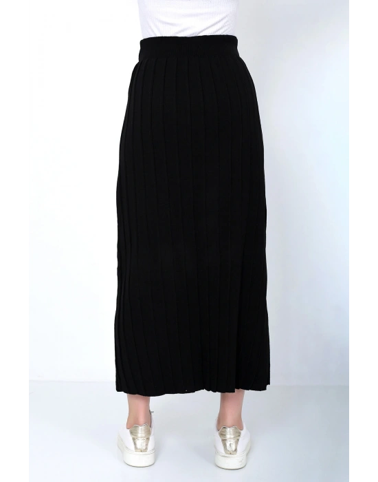 Kadın Triko Etek Oversize Siyah