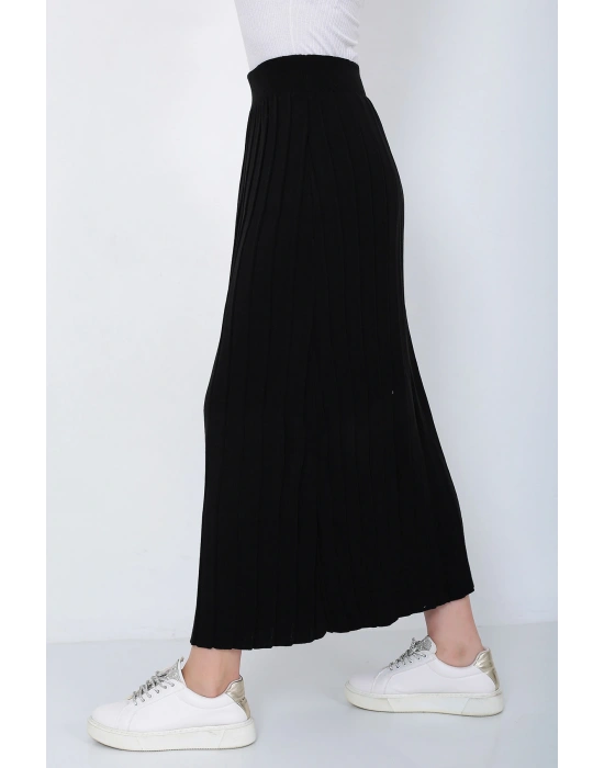 Kadın Triko Etek Oversize Siyah