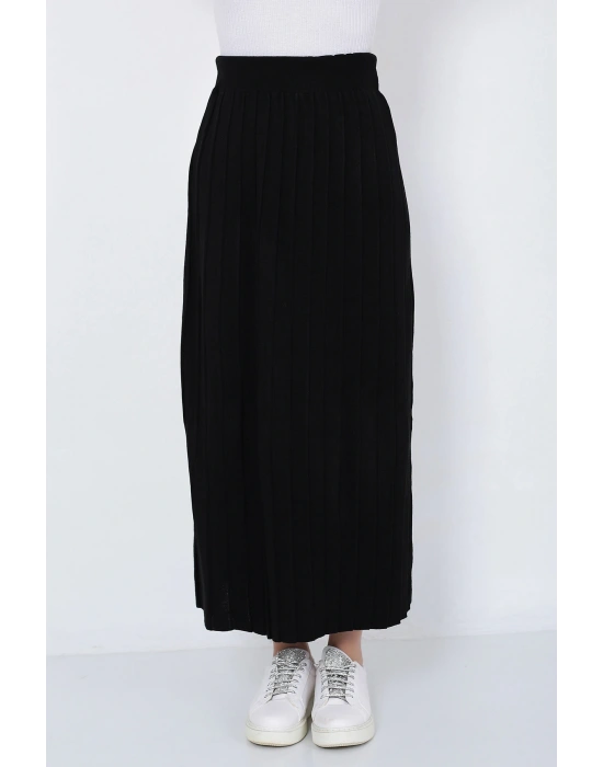 Kadın Triko Etek Oversize Siyah