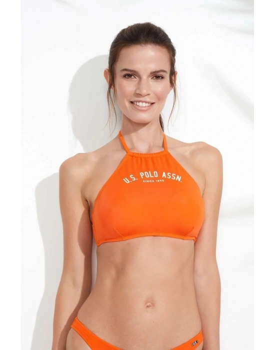 Kadın Turuncu Halter Bikini Üstü