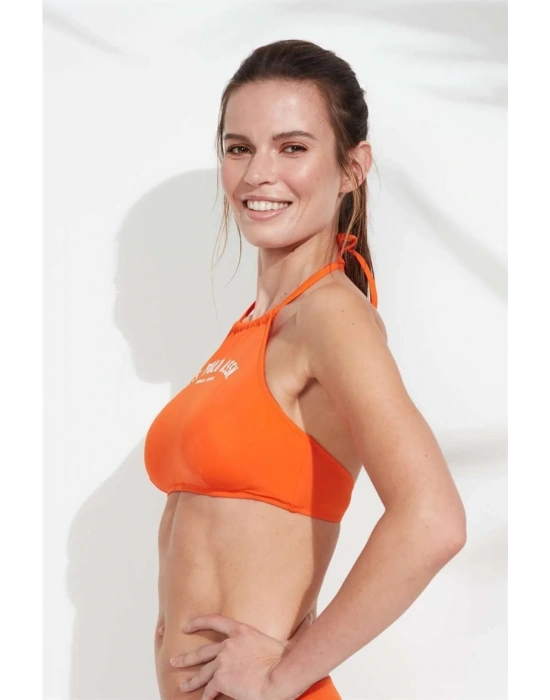 Kadın Turuncu Halter Bikini Üstü