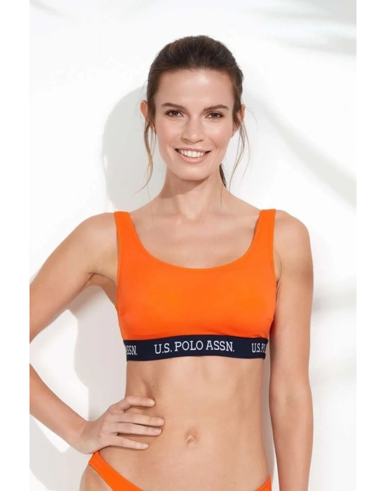 Kadın Turuncu U Yaka Bralet Bikini Üstü
