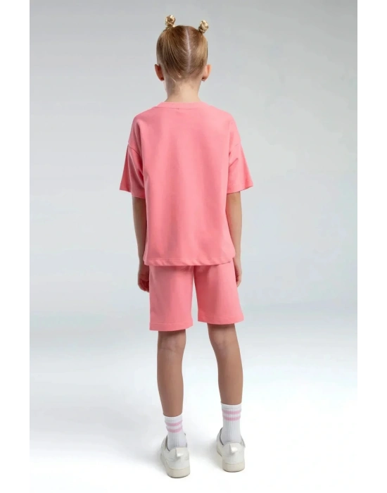 Kız Çocuk Bermuda Takım - Neon Pembe