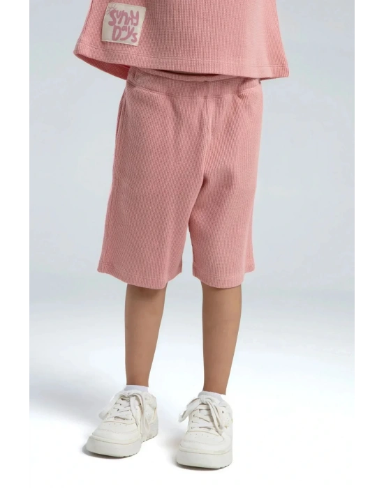 Kız Çocuk Bermuda Takım Waffle Örme Kumaş