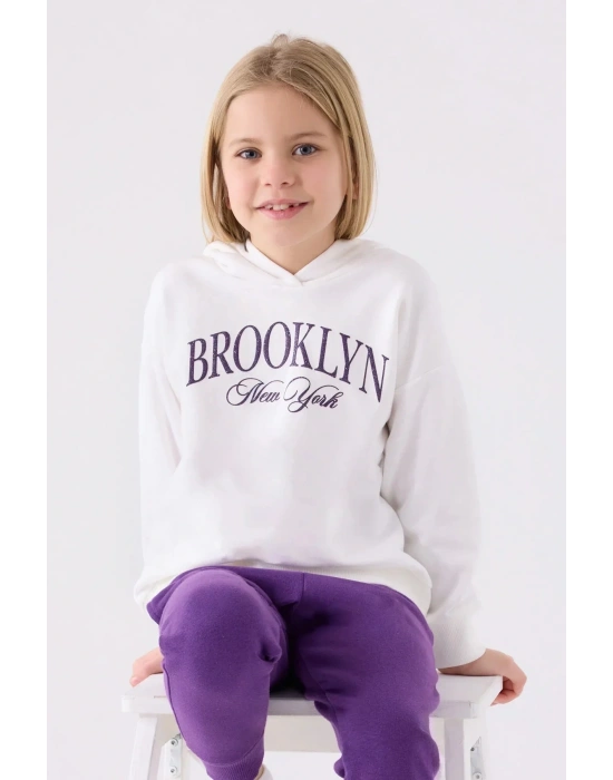 Kız Çocuk Beyaz Eşofman Takımı