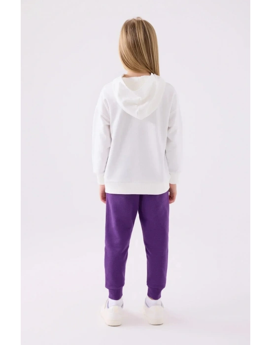 Kız Çocuk Beyaz Eşofman Takımı