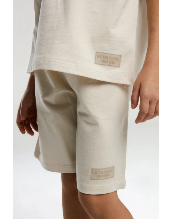 Kız Çocuk Krem Bermuda Takım