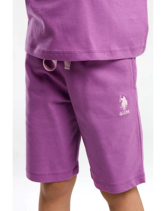 Kız Çocuk Mor Bermuda Takım