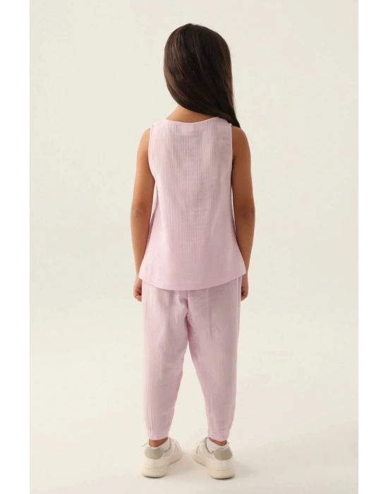 Kız Çocuk Mor Kısa Kol Pijama Takım