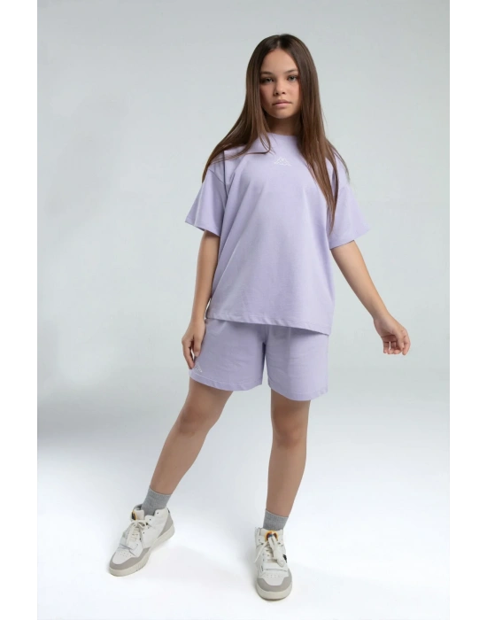 Kız Çocuk Mor Şort Takım