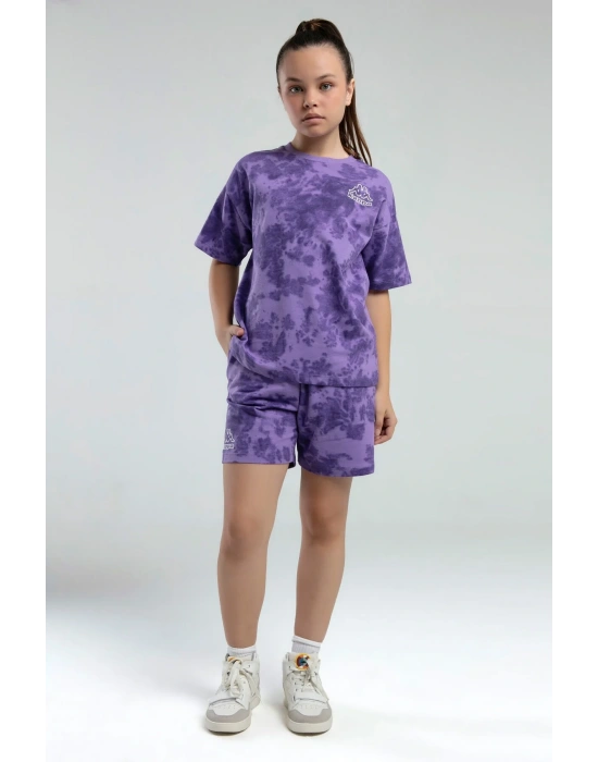 Kız Çocuk Mor Şort Takım