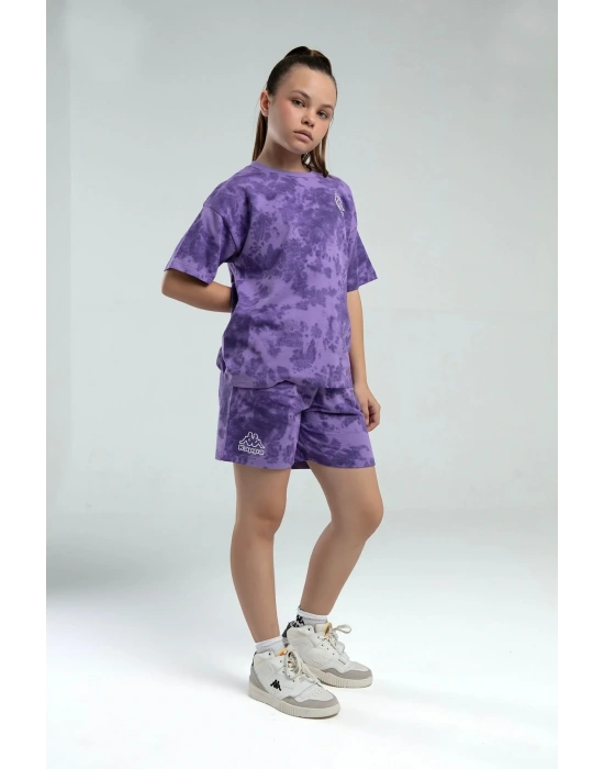 Kız Çocuk Mor Şort Takım