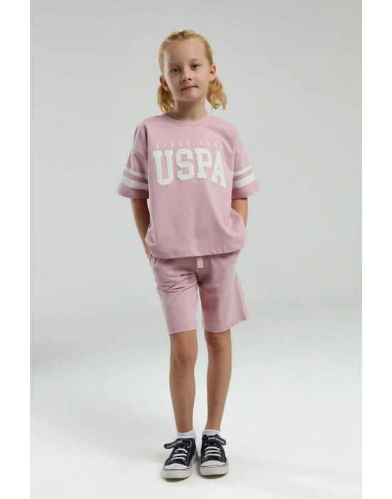 Kız Çocuk Pembe Bermuda Takım