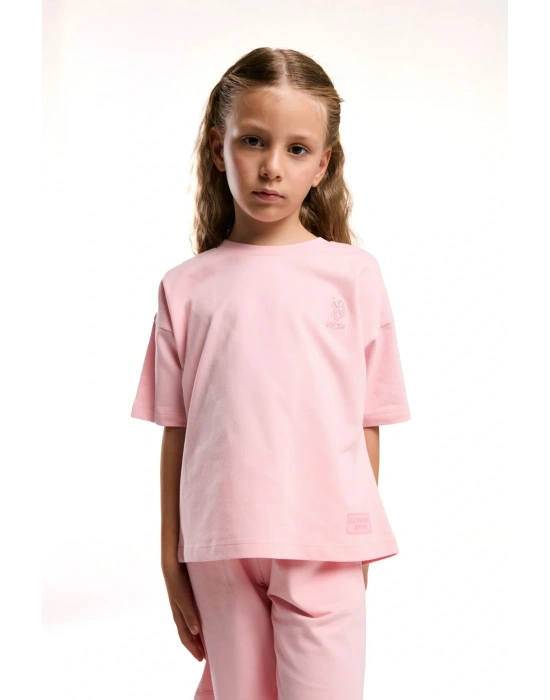 Kız Çocuk Pembe Bermuda Takım