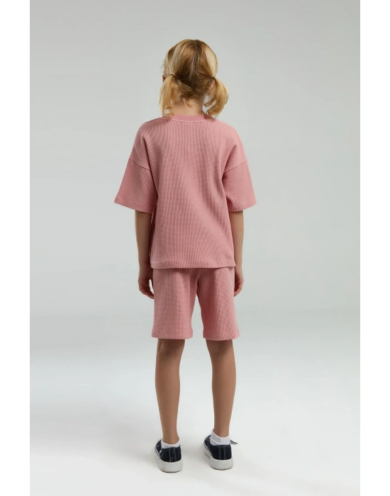 Kız Çocuk Pembe Bermuda Takım