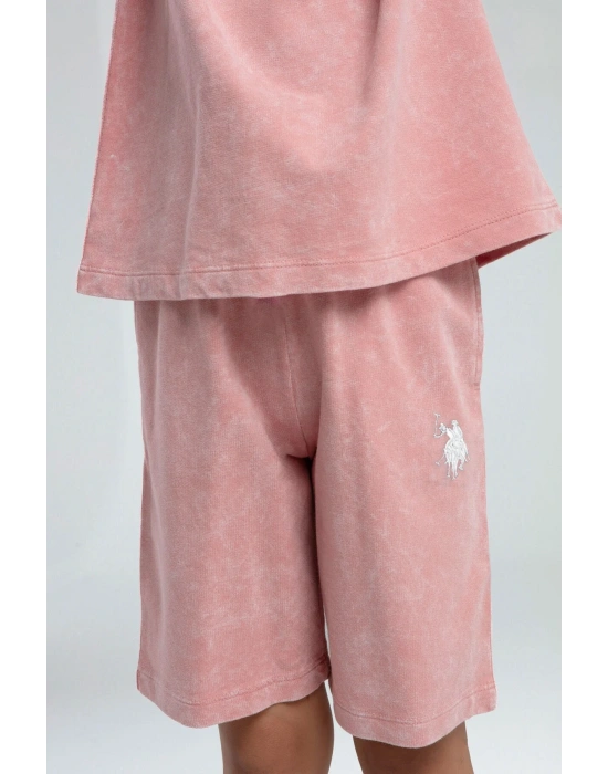 Kız Çocuk Pembe Bermuda Takım