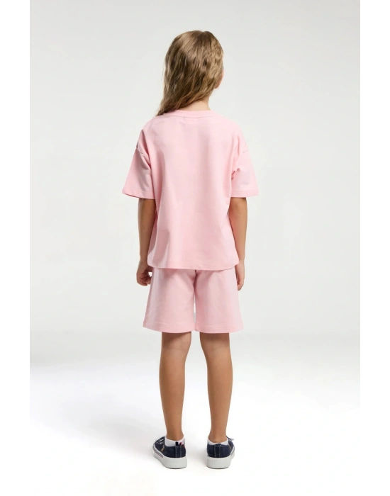 Kız Çocuk Pembe Bermuda Takım