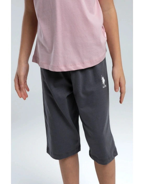 Kız Çocuk Pembe Kapri Takım