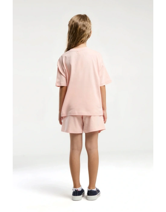 Kız Çocuk Pembe Şort Takım