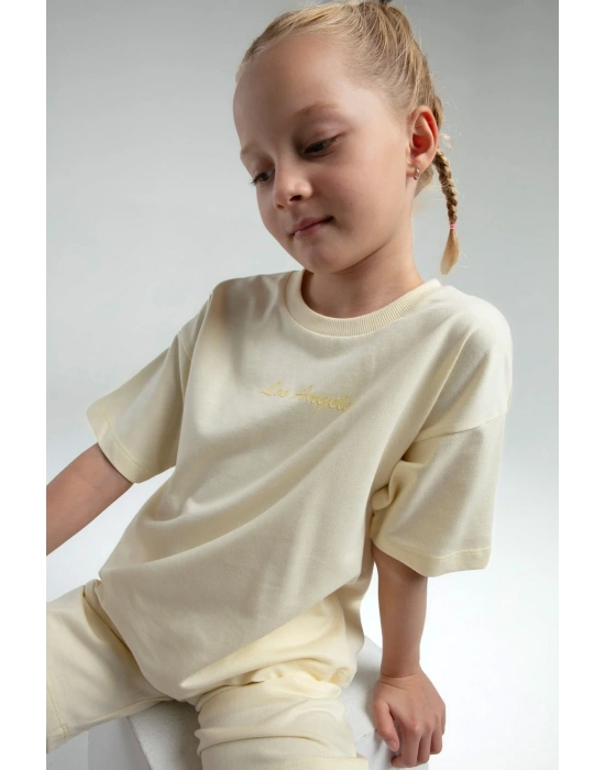 Kız Çocuk Sarı Bermuda Takım