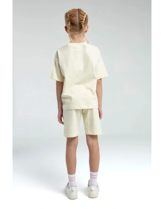 Kız Çocuk Sarı Bermuda Takım