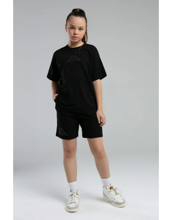 Kız Çocuk Siyah Şort Takım