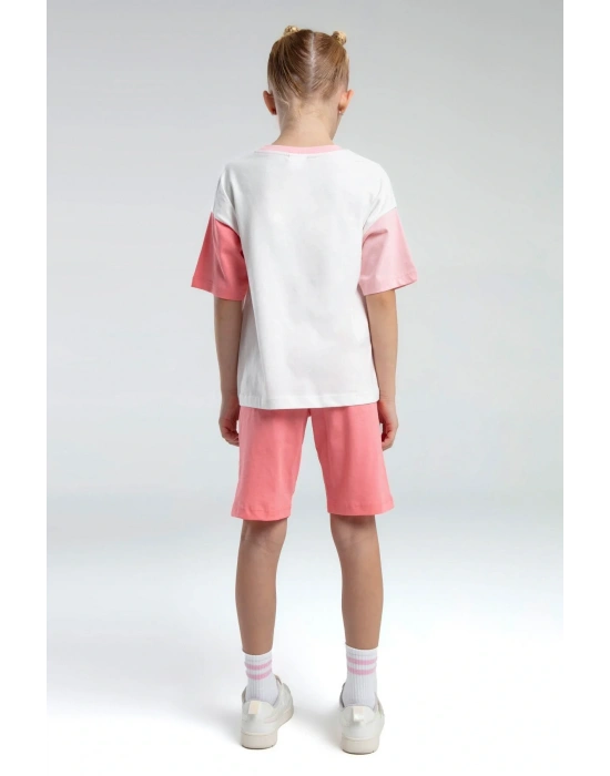 Kız Çocuk Turuncu Bermuda Takım