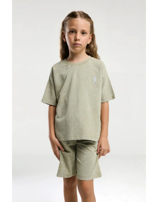 Kız Çocuk Yeşil Bermuda Takım