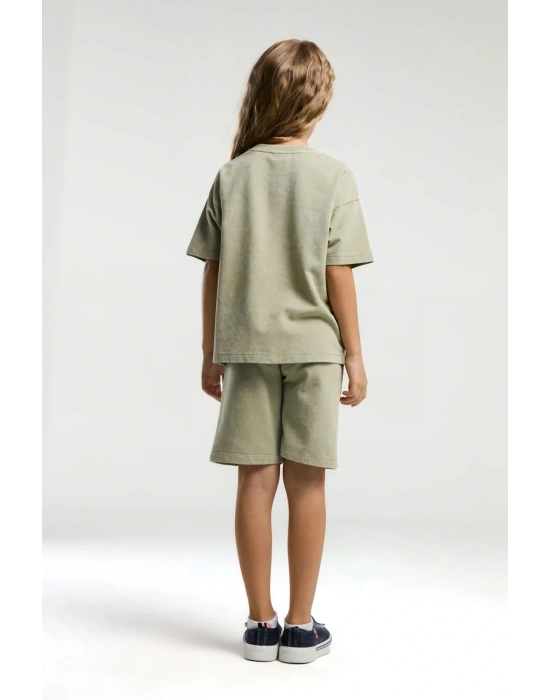Kız Çocuk Yeşil Bermuda Takım