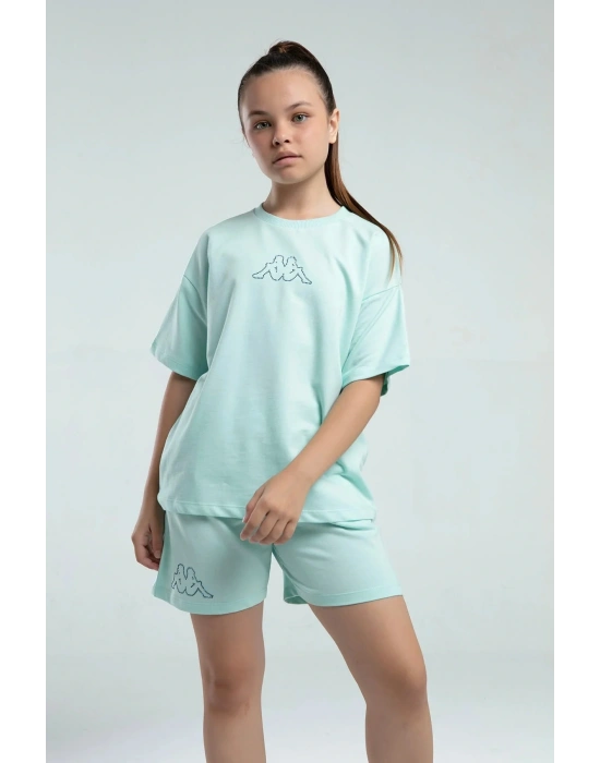 Kız Çocuk Yeşil Şort Takım