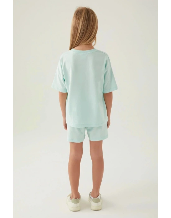 Kız Çocuk Yeşil Şort Takım