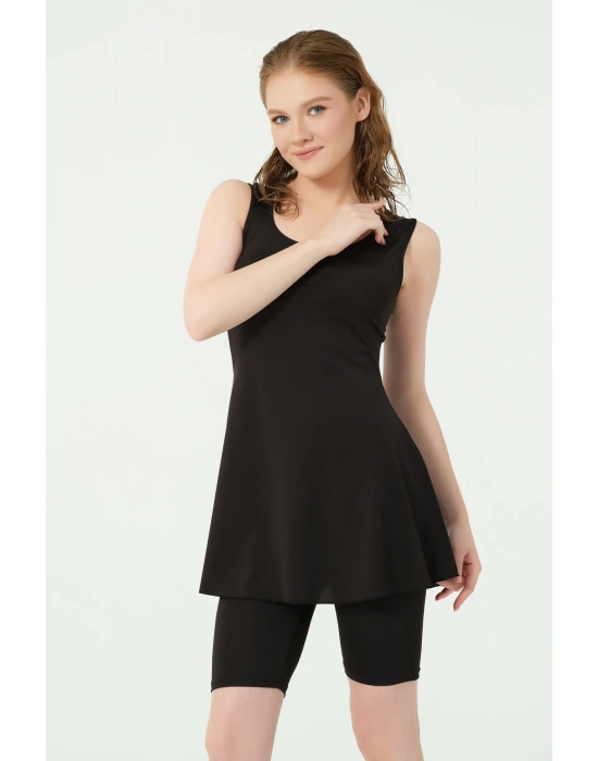 Klasik Sıfır Kol Yarı Kapalı Mayo