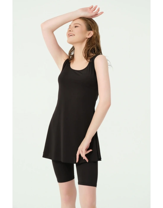 Klasik Sıfır Kol Yarı Kapalı Mayo