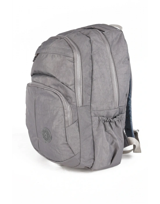 Klinkır Okul Çantası Leptop Yuvalı Su Geçirmez Astarlı Lise Ortaokul Çantası Gri