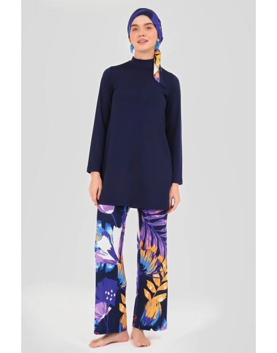 Krizantem Desenli Tesettür Mayo